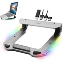 Alu Laptop Stand w. 4 port USB-A Hub - RGB