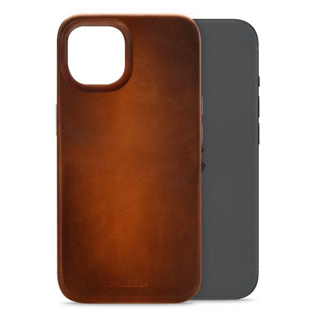 Mobilize Magsafe Compatible Premium Leather Case Apple iPhone 15 Pro Burned Cognac
 