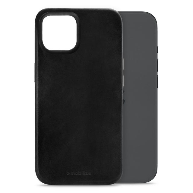 Mobilize Magsafe Compatible Premium Leather Case Apple iPhone 15 Plus Max Black
