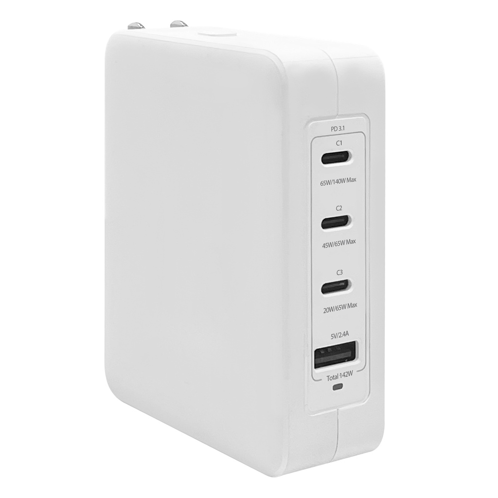 142W GaN 4 port USB-C/USB-A wall charger - EU