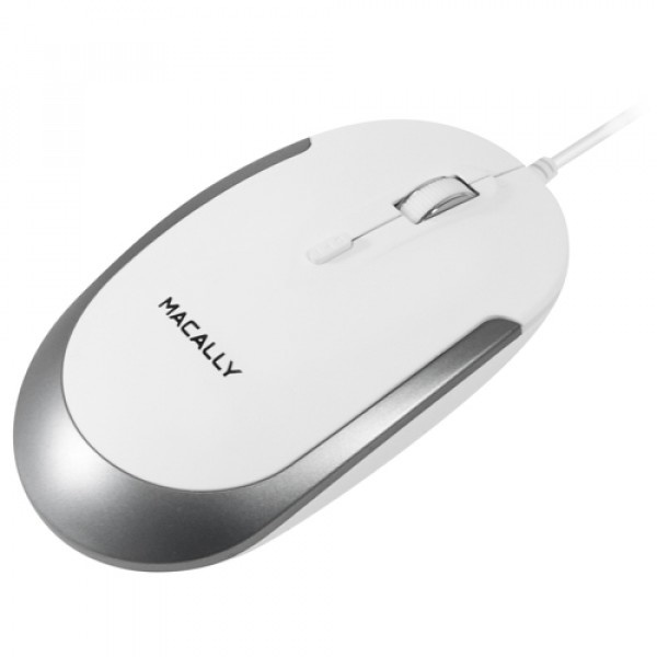 MAC USB optical quiet click mouse - White/Silver