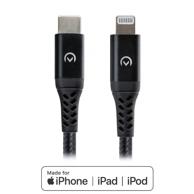 Mobilize Nylon Braided Fast Charge/Sync Cable USB-C to MFi Lightning 60W 1m. Black