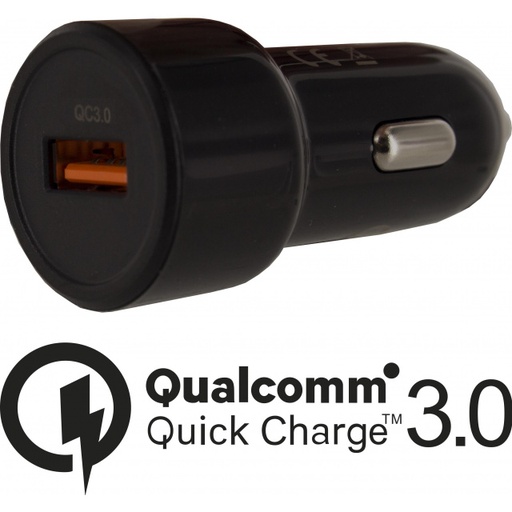 [MOB-CC-016] Mobilize Smart Car Charger Single USB 20W Qualcomm QC3.0 Black
