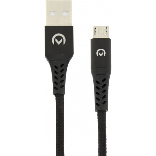 [MOB-USBCA-020] Mobilize Nylon Braided Charge/Sync Cable Micro USB 2.4A 1m. Black