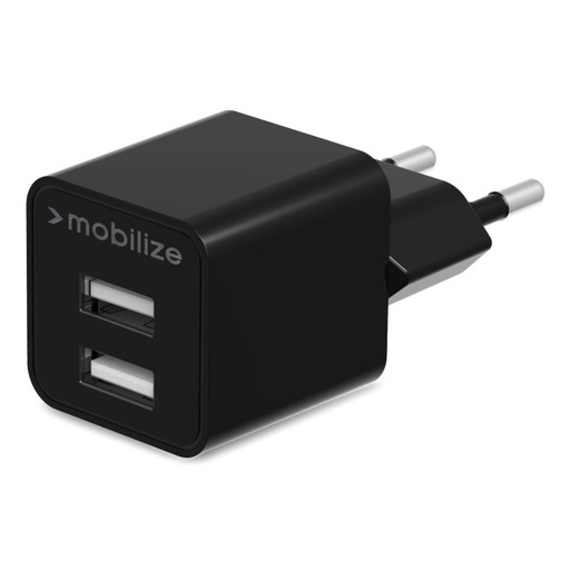 [MOB-TC-022] Mobilize Wall Charger 2x USB 24W Black