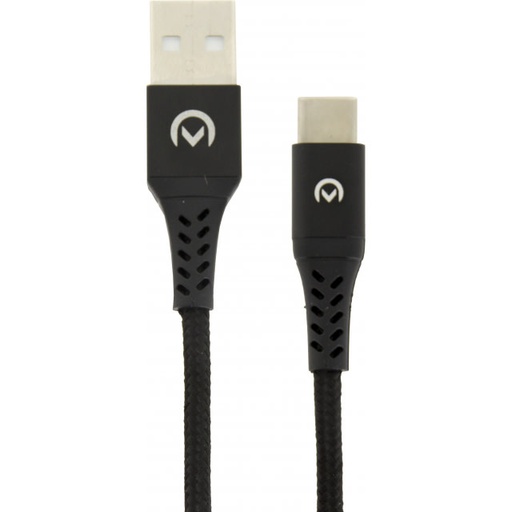 [MOB-USBCA-021] Mobilize Strong Nylon Cable USB to USB-C 1m. 15W Black